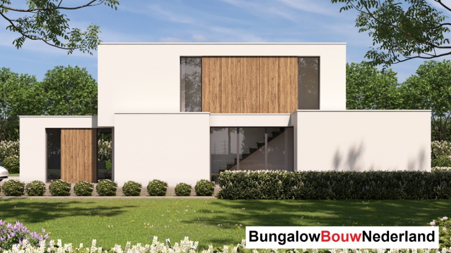 bungalowbouw Nederland ATLANTA MBS H397 moderne kubistische woning  Staalframebouw 