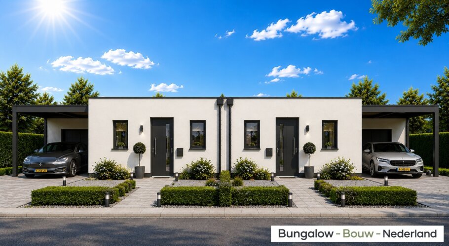 Moderne levensloopbestendige bungalow C101 met plat dak en carport