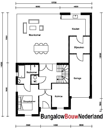 levensloopbestendig wonen en slapen begane grond met verdieping H74 plattegrond indeling