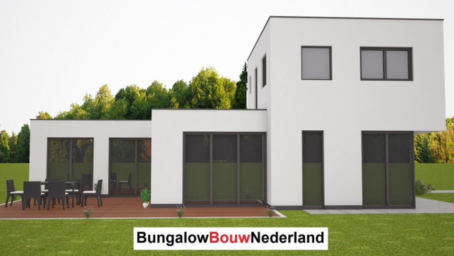 levensloopbestendige villa gelijkvloers wonen en slapen met gastenverblijf ontwerp H223