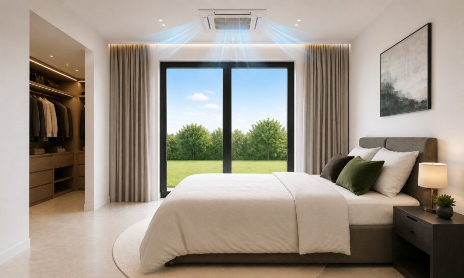 Energiearme staalframewoning koelen van moderne woningen