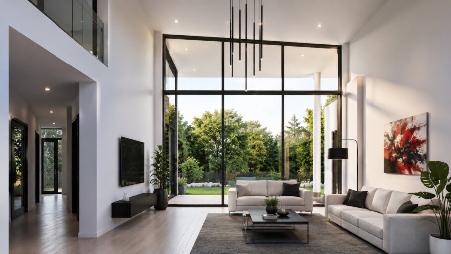 Moderne interieurbeelden van levensloopbestendige bungalow L-169