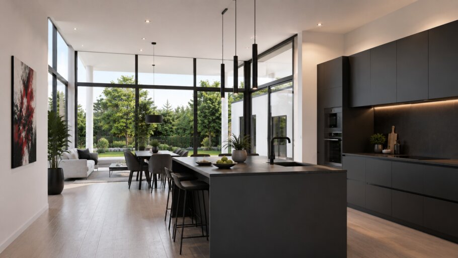 Moderne interieurbeelden van levensloopbestendige bungalow L-169