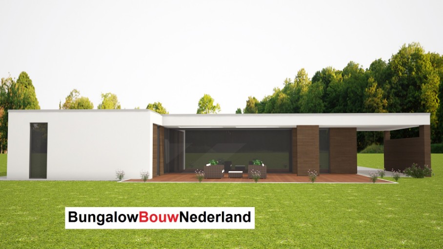 moderne bungalow betaalbare architectuur staalframe of houtskeletbouw type L68