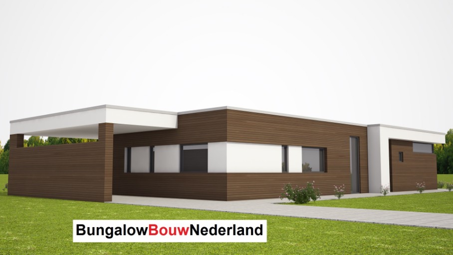 moderne bungalow betaalbare architectuur staalframe of houtskeletbouw type L68