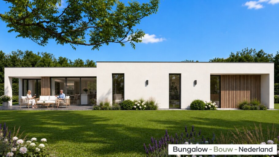 Moderne gelijkvloerse bungalow L-172 met garage en overdekt terras