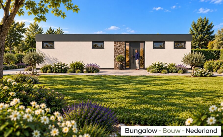 Moderne gelijkvloerse levensloopbestendige bungalow L-145 van BungalowBouwNederland