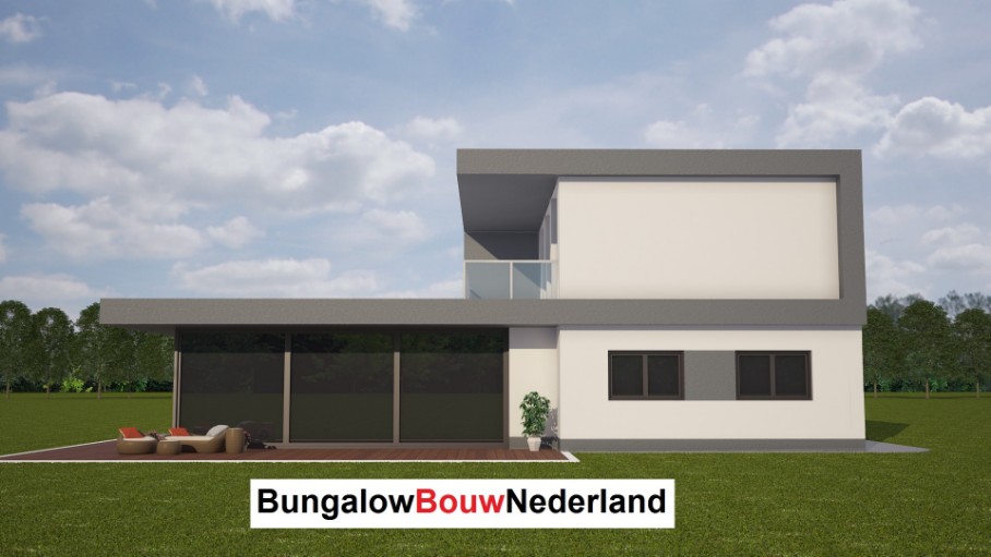 moderne kubistische woning gelijkvloers wonen met kleine verdieping H77