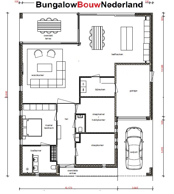 mooie moderne bungalow met plat dak bouwen plattegrond indeling type L69 mooie moderne bungalow met plat dak bouwen plattegrond indeling type L69