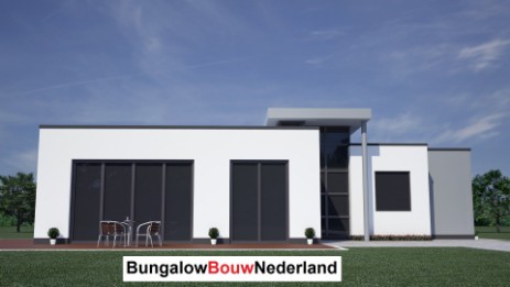 patiobungalow met veel glas en overkapping ontwerp L19