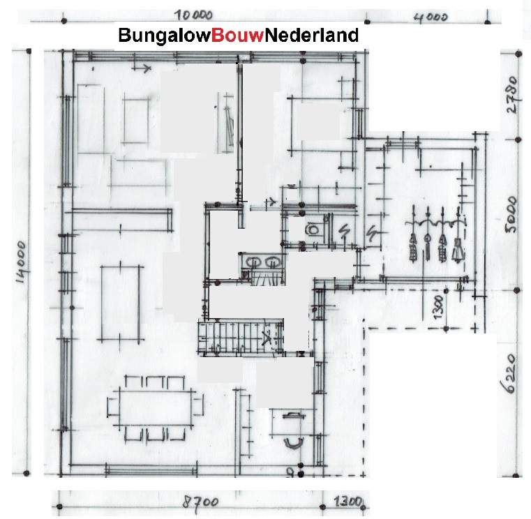 plattegrond alles gelijkvloers woonkamer slaapkamer badkamer H289