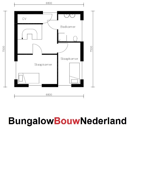 plattegrond indeling Semi-bungalow met plat dak kleine gastenverdieping H83 plattegrond indeling Semi-bungalow met plat dak kleine gastenverdieping H83