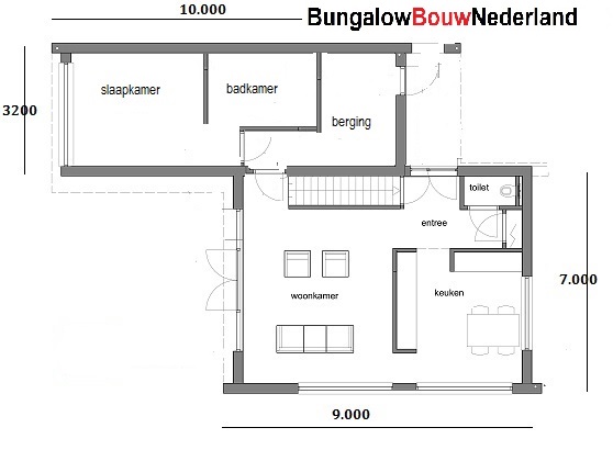 plattegrond indeling kubuswoning gelijkvloers wonen en slapen met kleine verdieping H87 plattegrond indeling kubuswoning gelijkvloers wonen en slapen met kleine verdieping H87