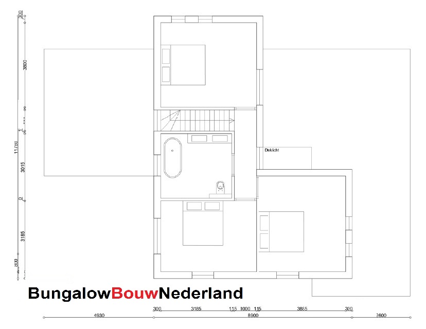 plattegrond indeling moderne woning slaapkamer begane grond H260