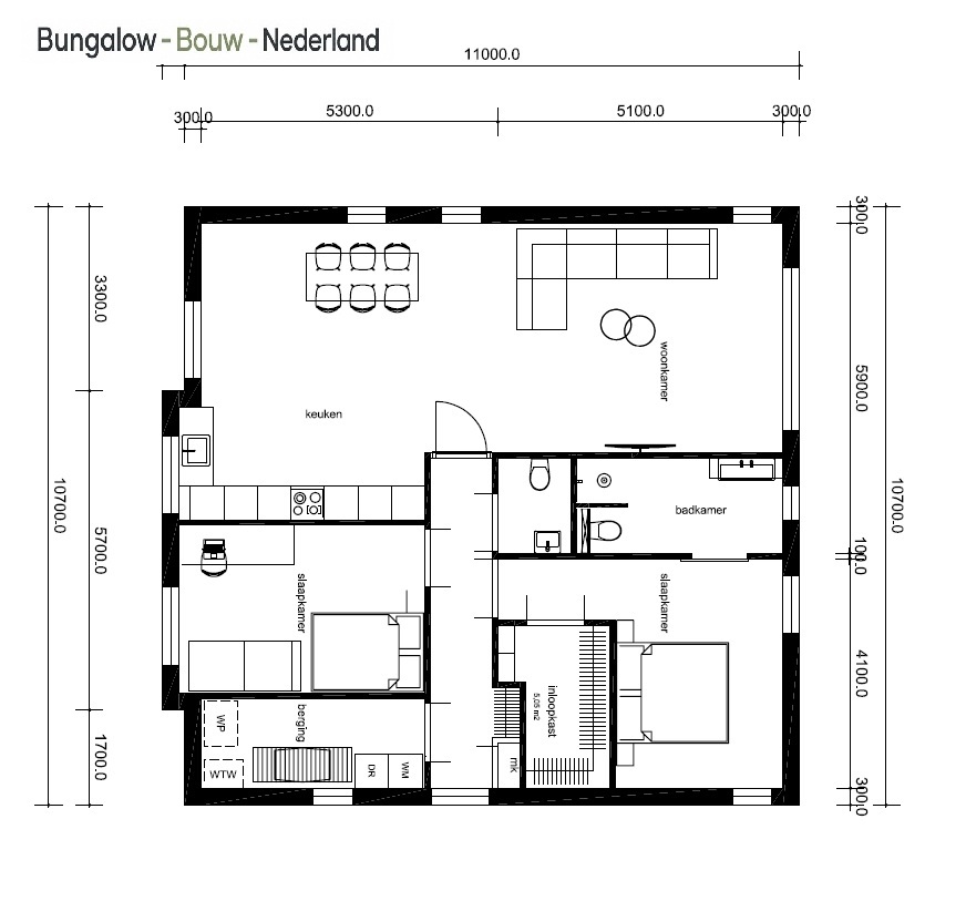 meerder efficiente plattegronden en indelingen gelijkvloerse bungalow type 60