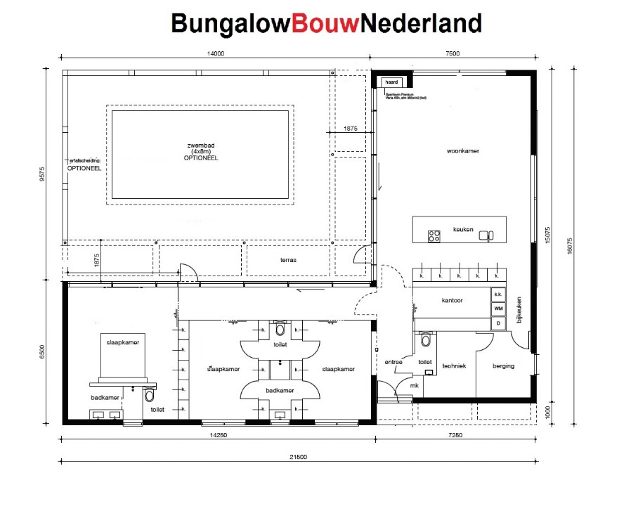 royale moderne energienutrale bungalow type L33 ontwerp plattegrond indeling