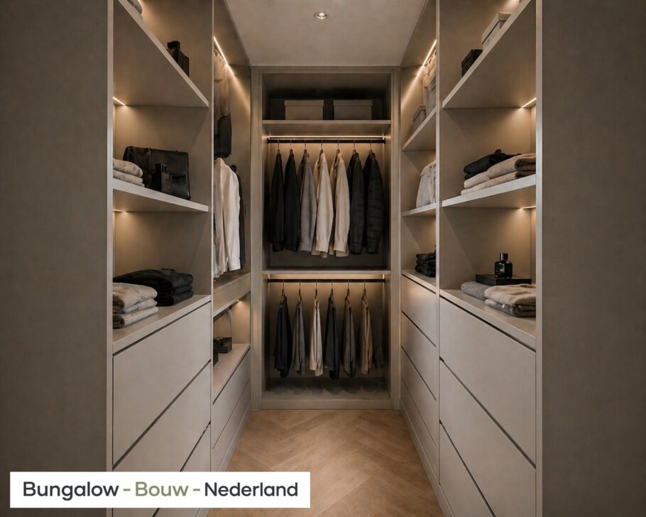Modern interieur van een levensloopbestendige bungalow met veel licht en luxe afwerking