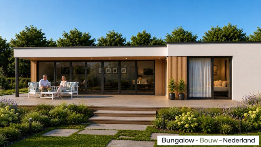 Ruime gelijkvloerse bungalow L-162 met plat dak