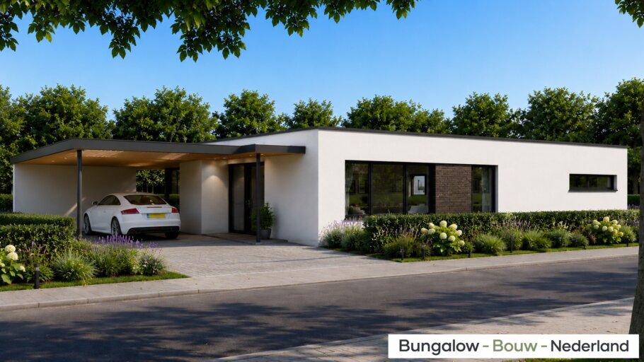 Ruime gelijkvloerse bungalow L-162 met plat dak