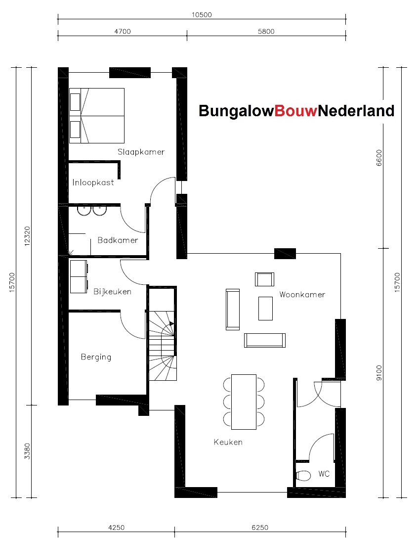 semibungalow duurzame uitvoering alles gelijksvloers met gatsenverdieping plattegrond indeling H81