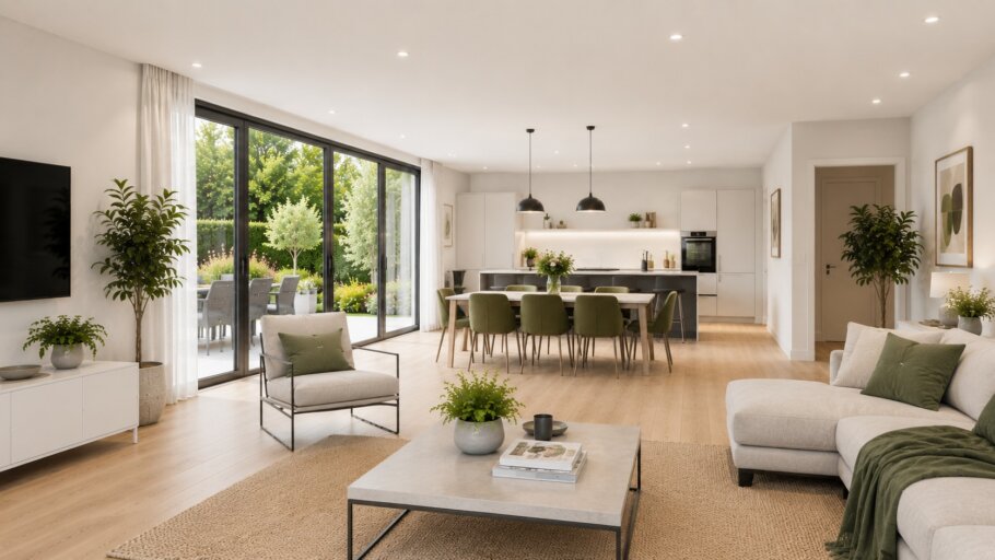 Modern interieur van levensloopbestendige bungalow C101